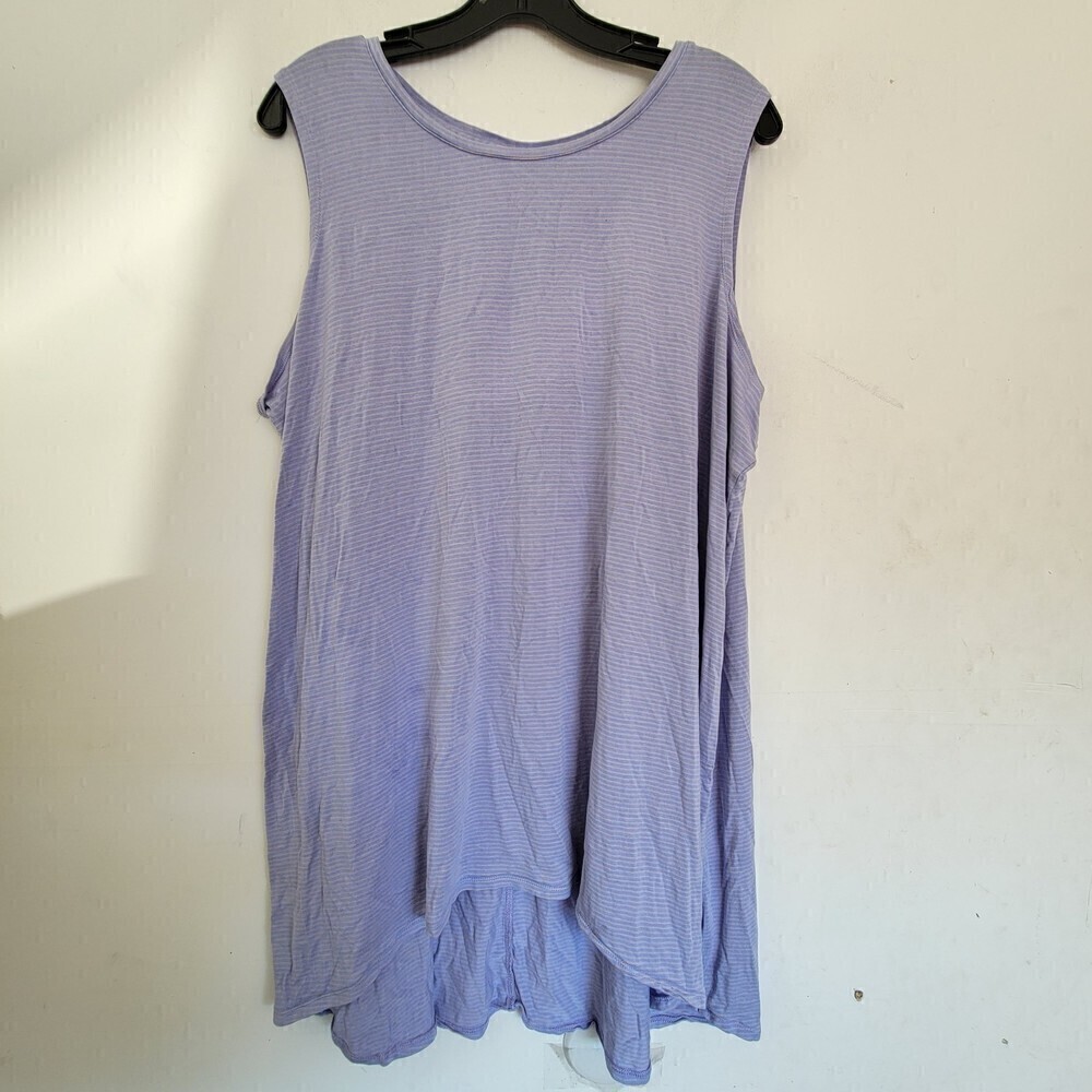 LOGO by Lori Goldstein Layers Striped Sleeveless Tank Top Shirt Size 2X